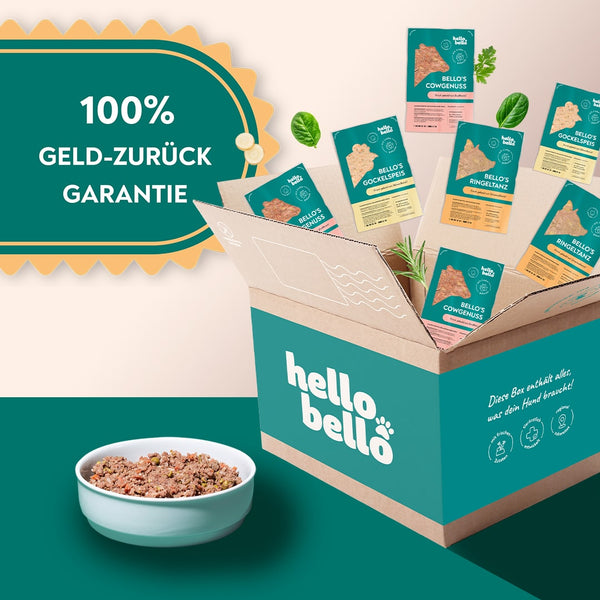 Rind & Huhn & Schwein  - Frisch gekochtes Hundefutter, 800 Gramm